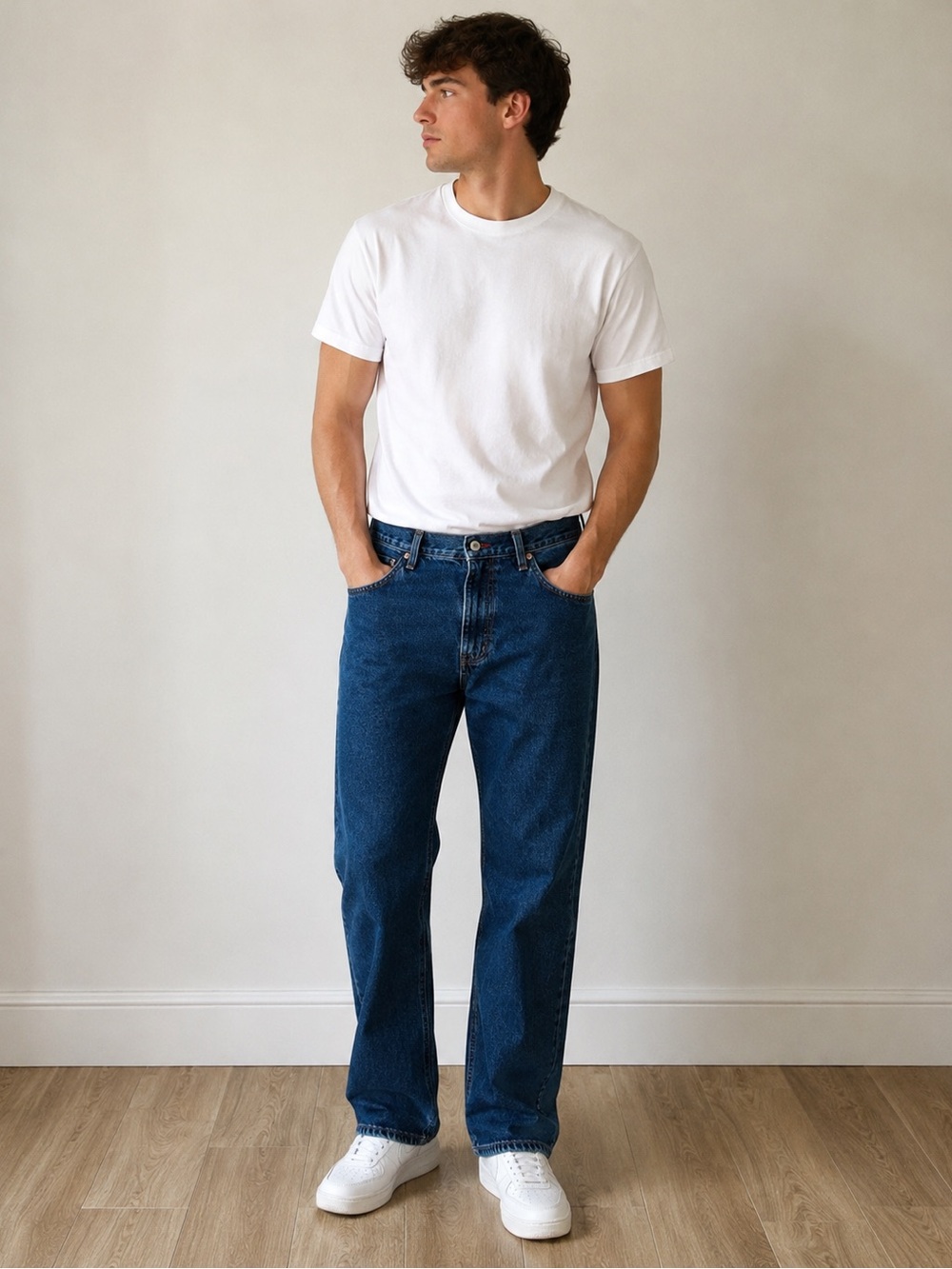 Tommy Hilfiger Men's Straight Leg Jeans Indigo Wash 90s Workwear Denim